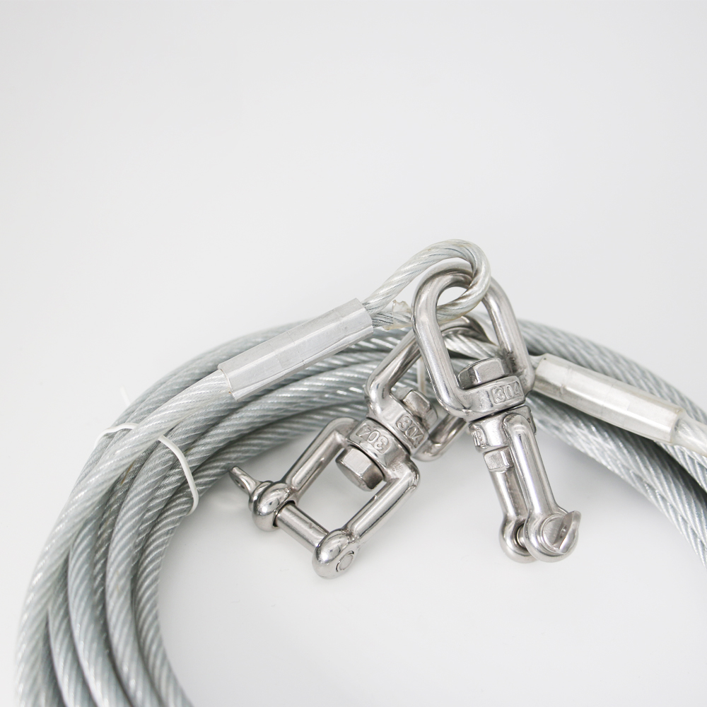 Stainless Steel Cable Lead Made of Coated Wire Durable Rope Chew Resistant Pet Dog Leash for Dogs