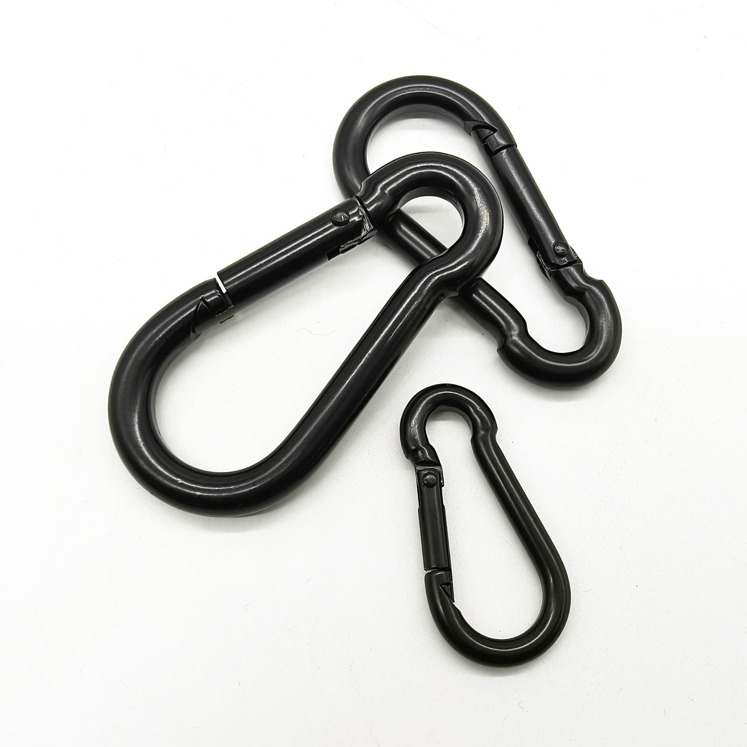 Black E-Coating Carbon Steel Carabiner Spring Snap Hook Carabiner