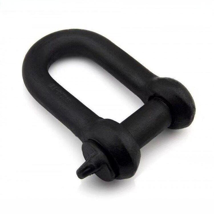 Black Painted D Type Connecting Shackle with Square Head Screw Pin