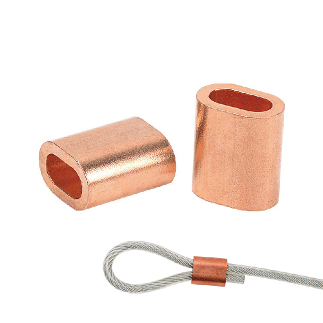 Steel Wire Rope Ferrules Copper Oval Crimping Loop Sleeve Ferrules