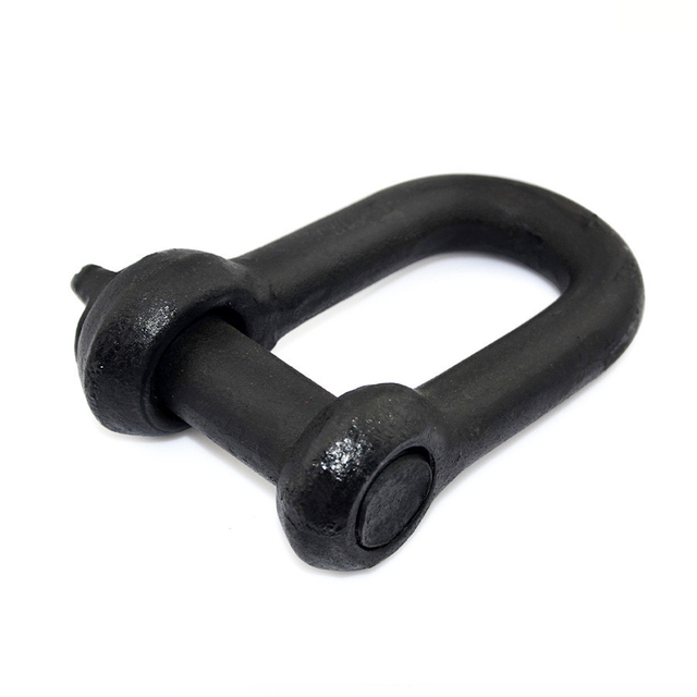 Black Painted D Type Connecting Shackle with Square Head Screw Pin